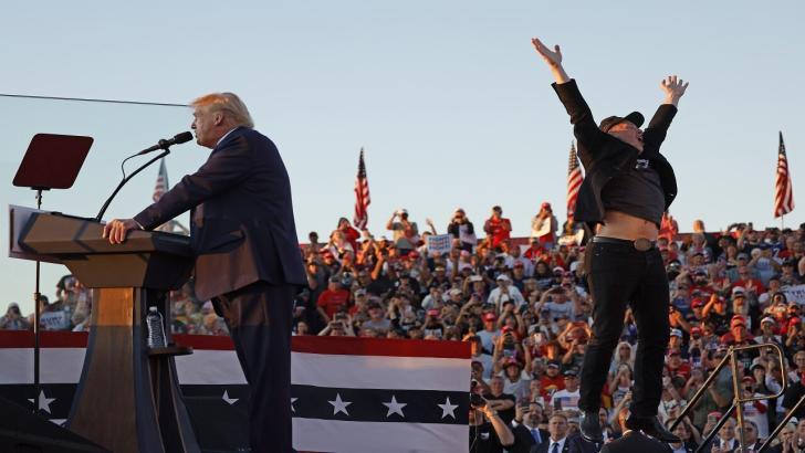 Donald Trump and Elon Musk at a campaign rally